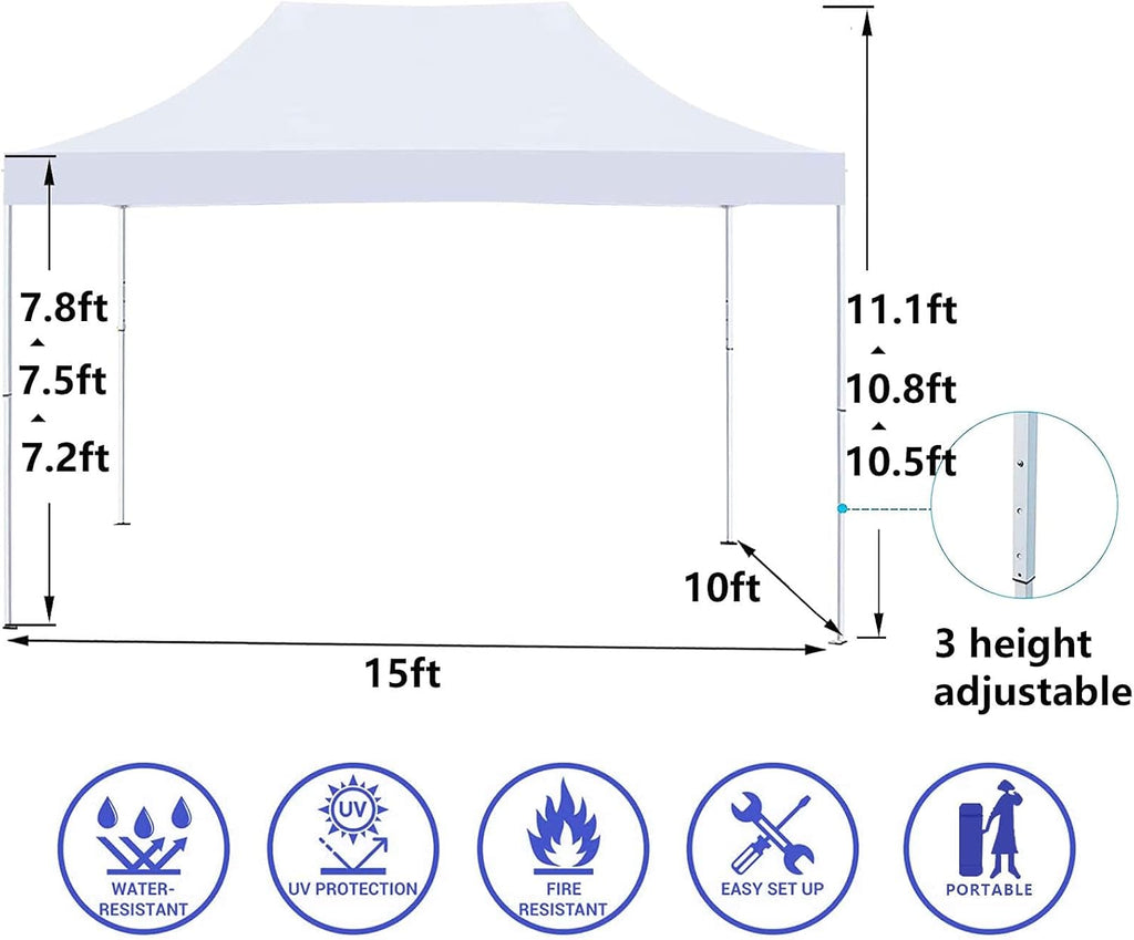 White Pop up Canopy Tent with Wheeled Bag N598495