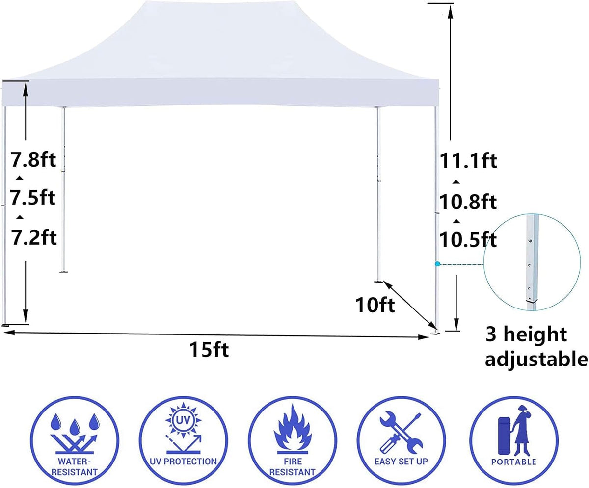 White Pop up Canopy Tent with Wheeled Bag N598495
