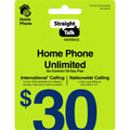 $30 Home Phone Unlimited International 30-Day Plan e-PIN Top Up P7232
