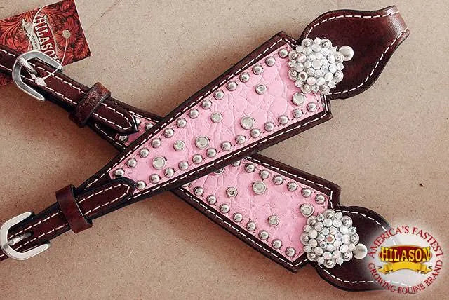 American Leather Pink Western Horse One Ear Headstall Bridle E53478
