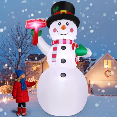 10.3 FT Christmas Inflatables Snowman with LEDs M7843