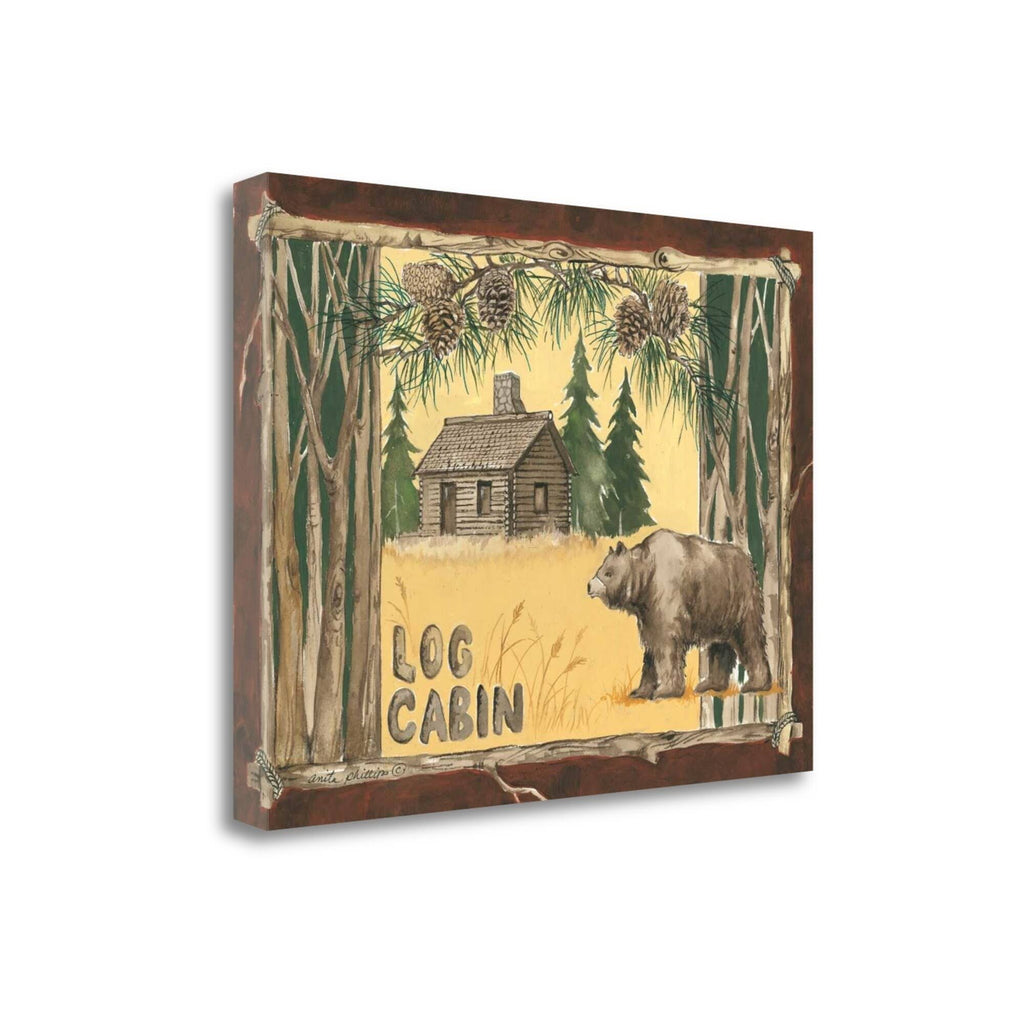 Log Cabin Bear Fine Art Giclee Print M94145