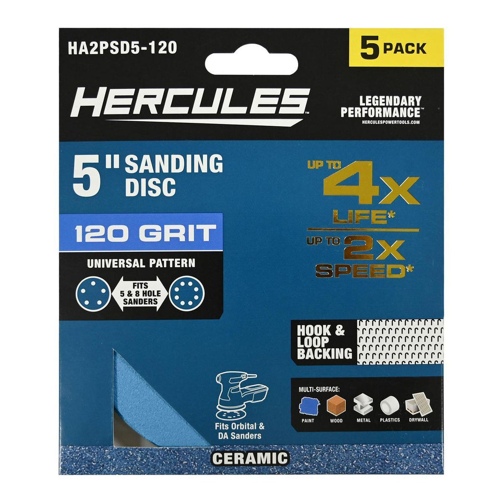5 in. 120 Grit Ceramic Alumina Sanding Disc 5 Pack N663656