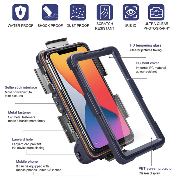 Waterproof Protective Case for Samsung Galaxy F62 and Phones Up to 6.9 Inch with Lanyard V5562