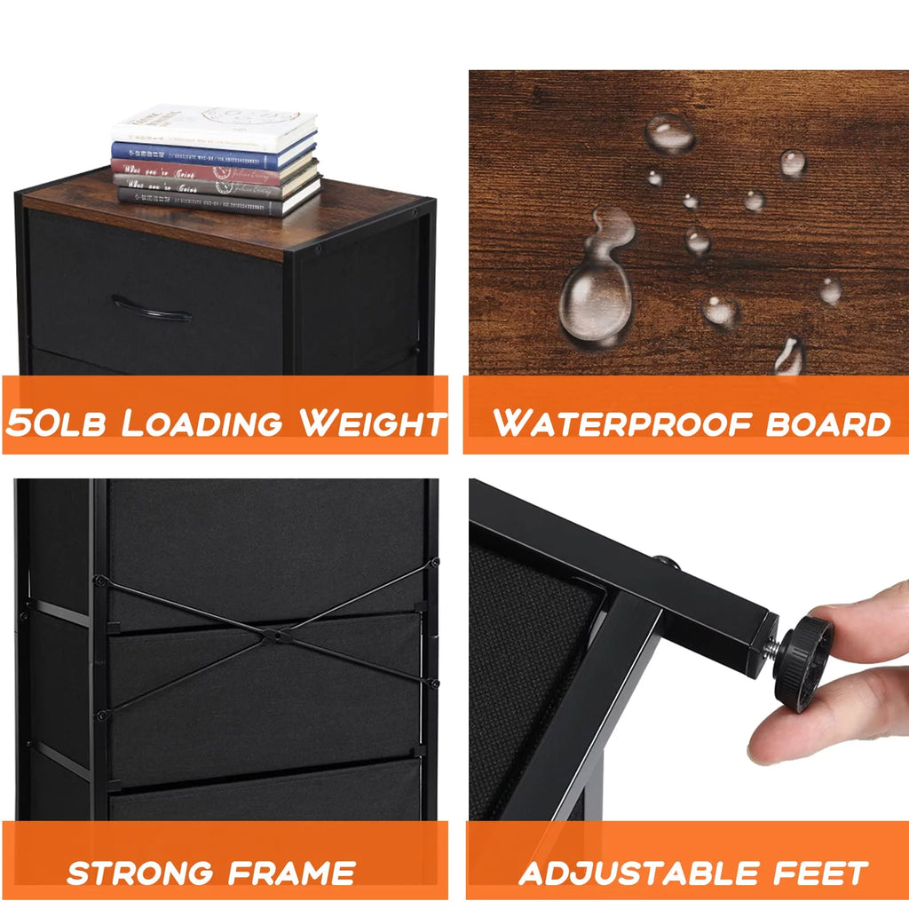 Black 4 Drawer Fabric Dresser B99764