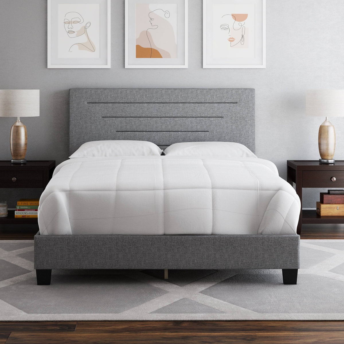 Twin Linen Bed Frame U98250