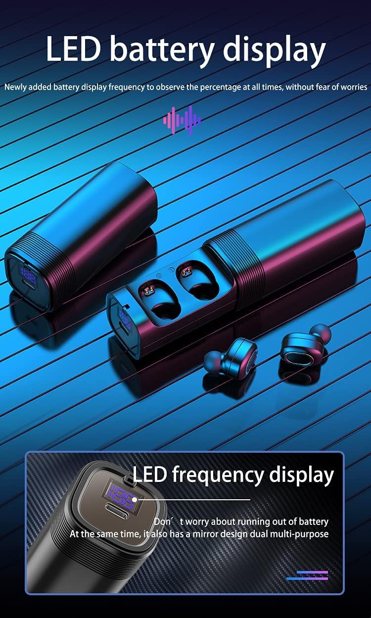Wireless Bluetooth Earbuds with LED Display Charging Case, IPX5 Waterproof, Pack of 2 R59963