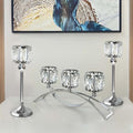 Crystal Candelabra Tealight Candle Stand Set of Black P9972