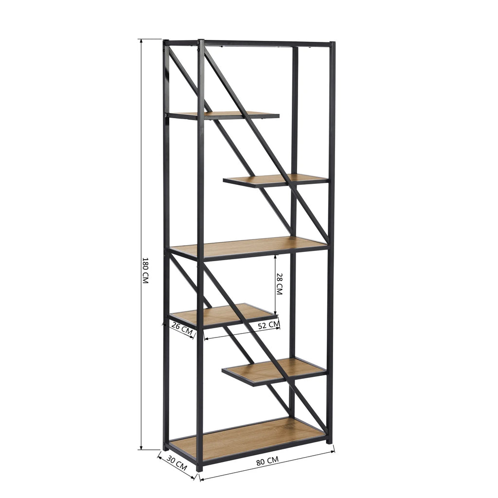 6-Tier Wood Storage Shelf Bookcase K102