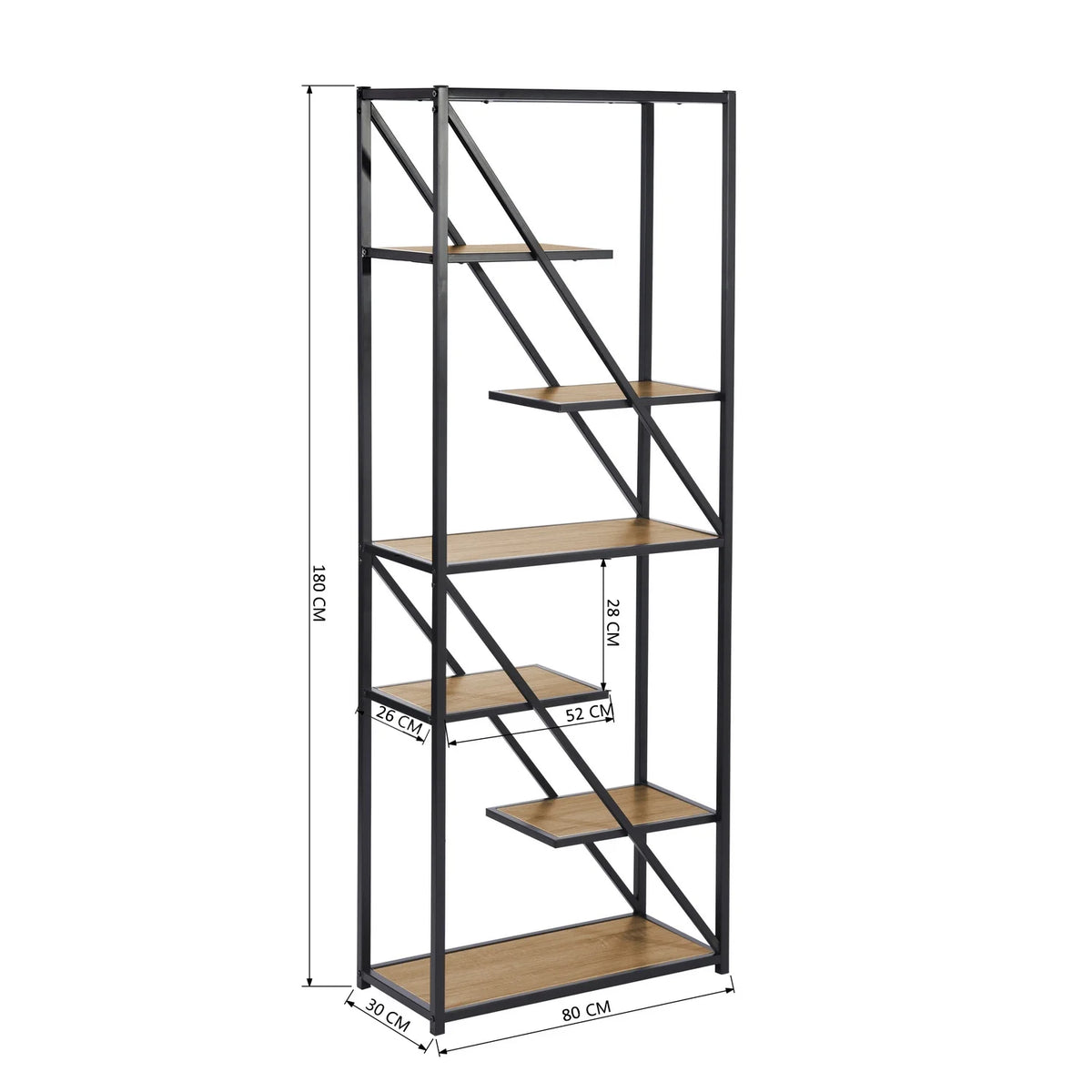 6-Tier Wood Storage Shelf Bookcase K102