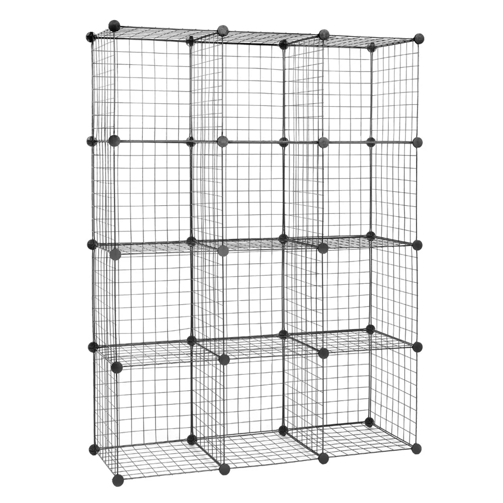 12-Cube Metal Wire Cube Storage Shelves Y663