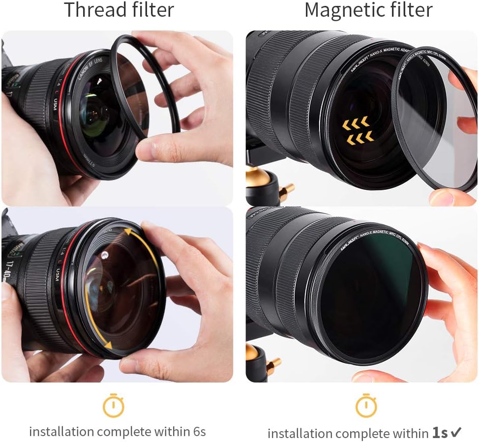 82mm Magnetic Lens Filter Kit MCUV CPL Neutral Density ND1000 Multi-Coated Optical Glass A9109