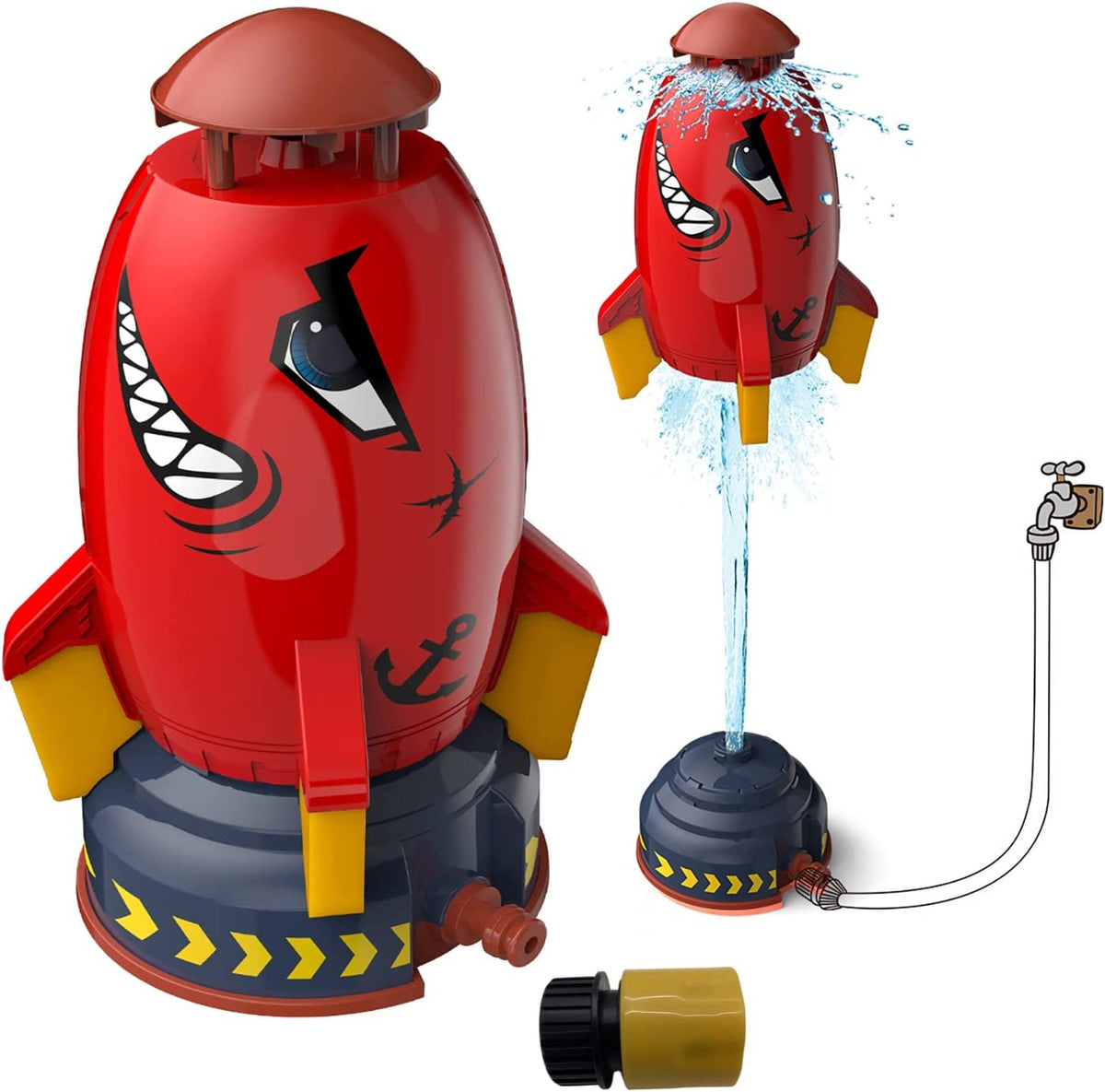 Rocket Water Sprinkler Toy for Garden Hose V6180