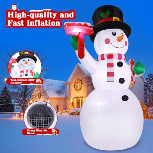 10.3 FT Christmas Inflatables Snowman with LEDs M7843