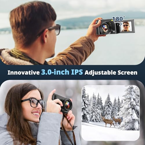 48MP 4K Digital Camera with 16X Zoom and Flip Screen Q1443