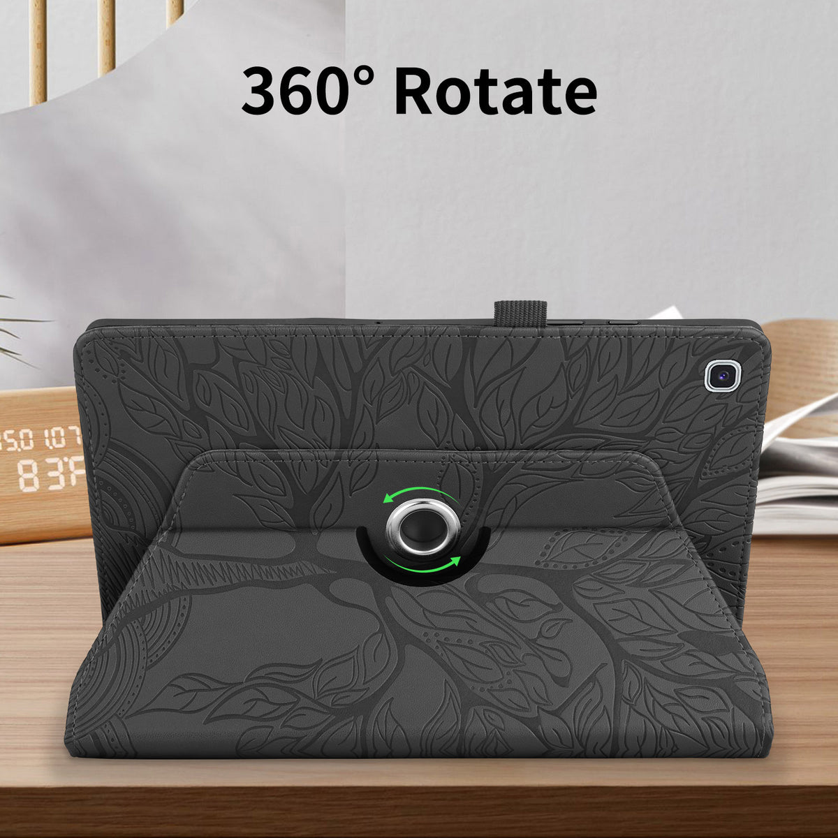 Black PU Leather Folio Flip Case with Kickstand for Samsung Galaxy Tab S6 Lite 10.4" E848253