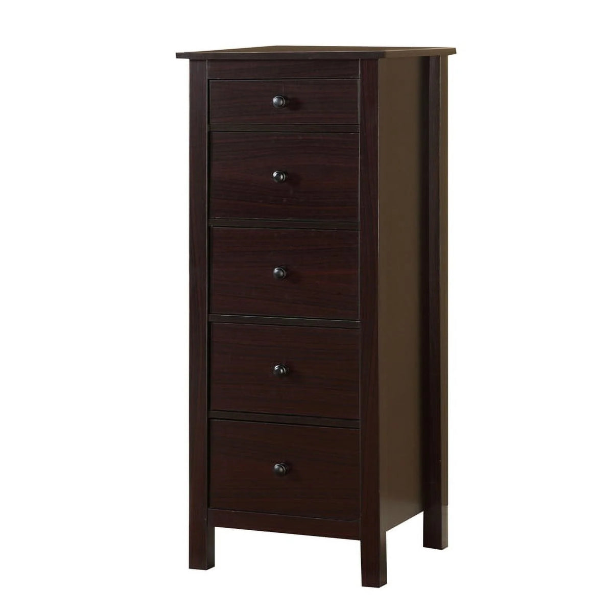 Espresso Wood 5-Drawer Accent Chest T36809