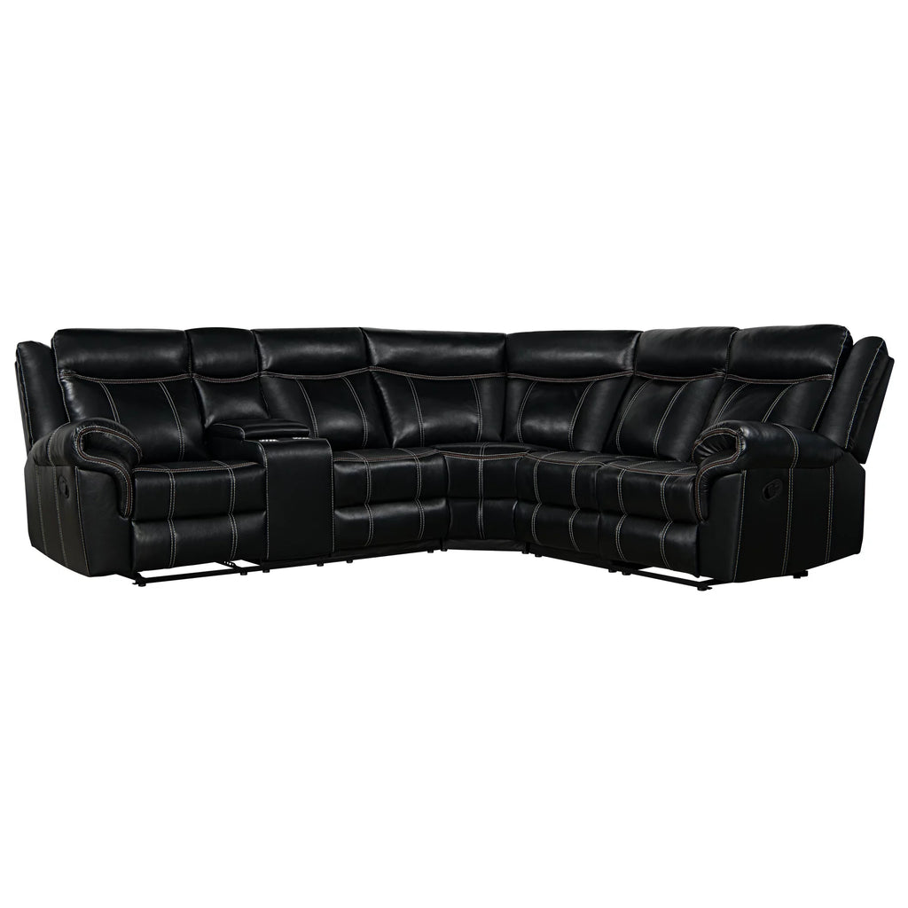 Black Manual Recliner with Cup Holder and Storage E33398