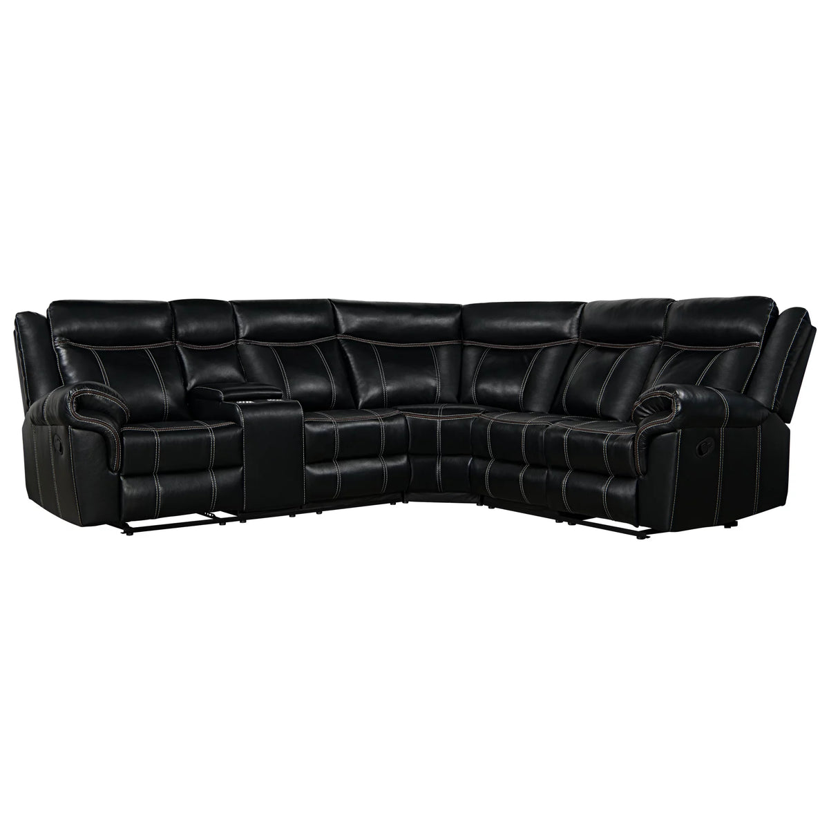Black Manual Recliner with Cup Holder and Storage E33398
