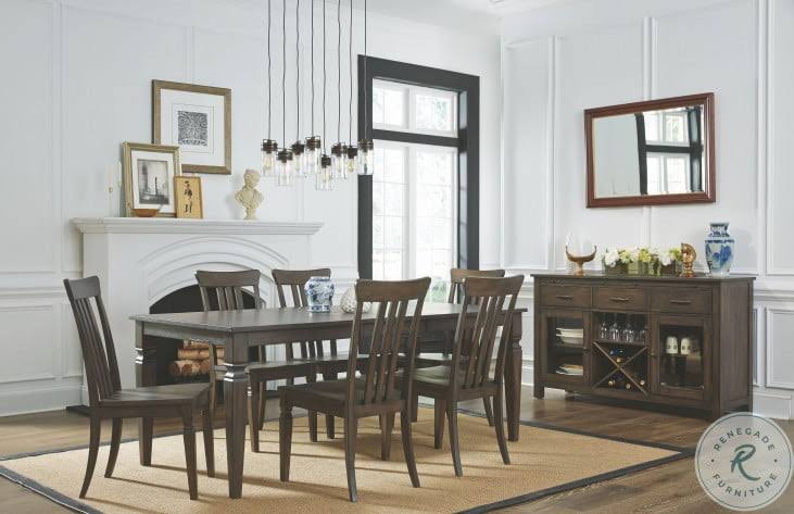 Dark Gray Leg Table with Butterfly Leaf N6366