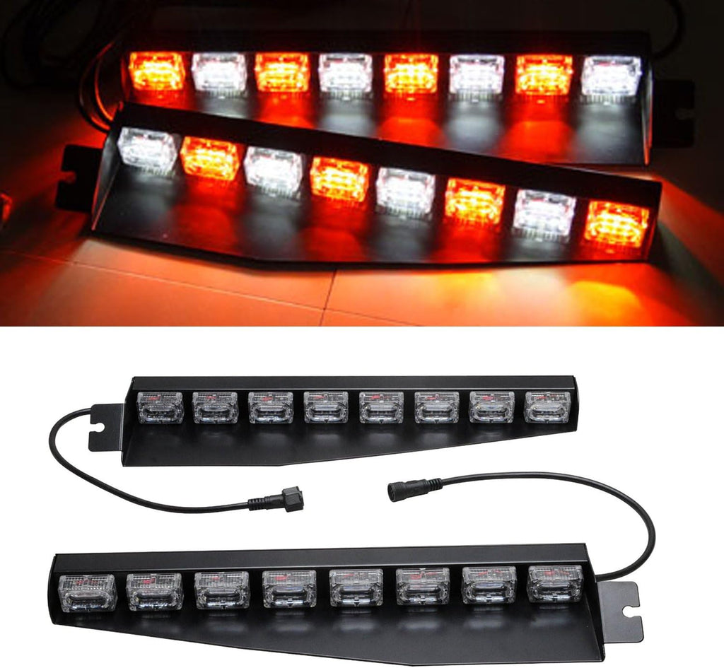 48 LED 12V 48W Strobe Light Bar with Suction Cups (Green/White) Y926
