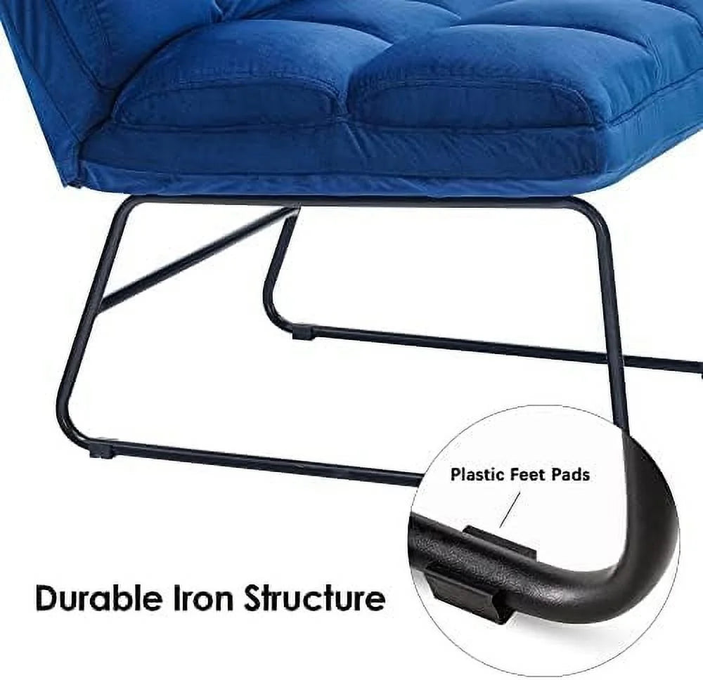 Yellow Velvet Accent Chair with Ottoman K31546