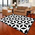 Geometric Carpet White Black S1176