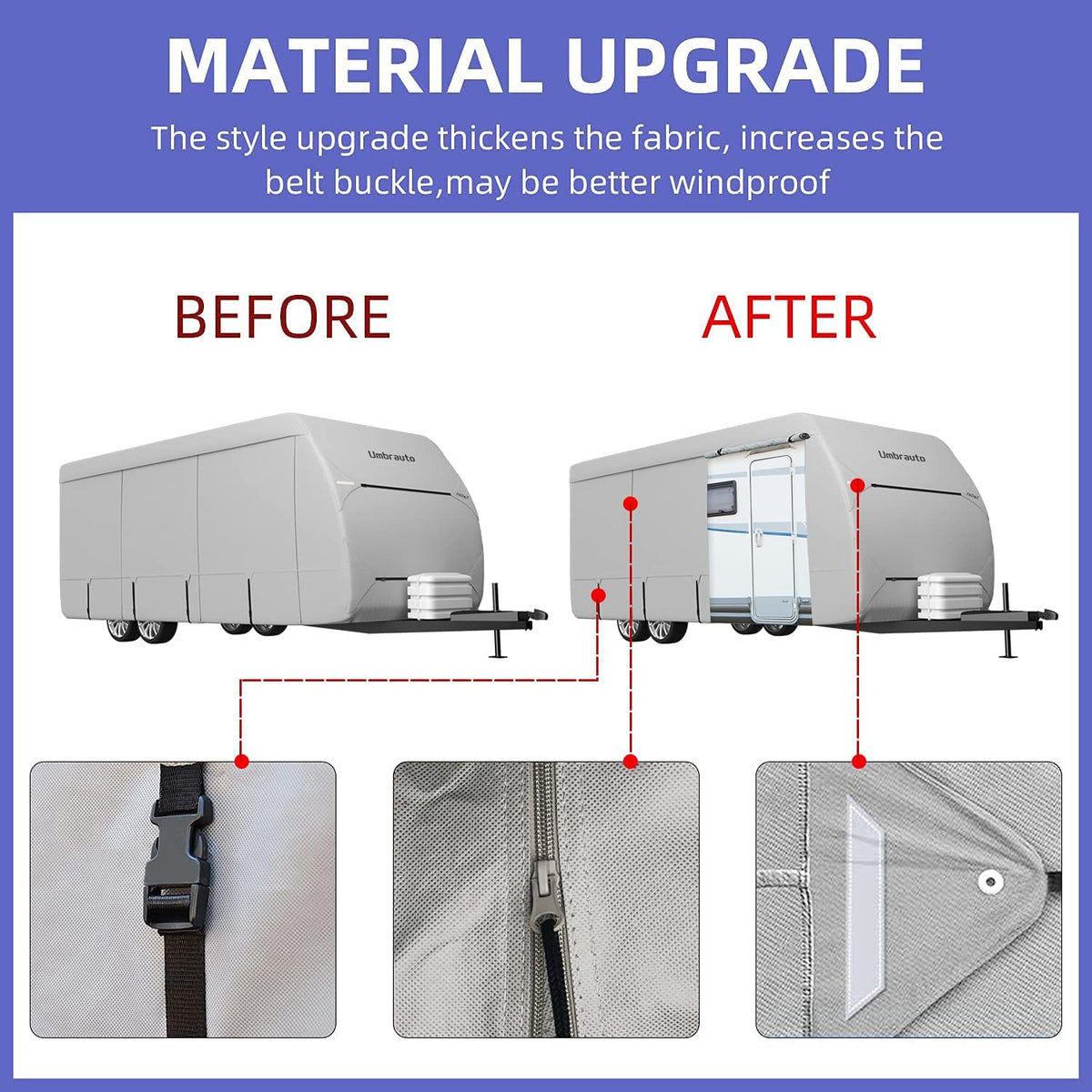 Waterproof Breathable Ripstop Travel Trailer RV Cover D47324