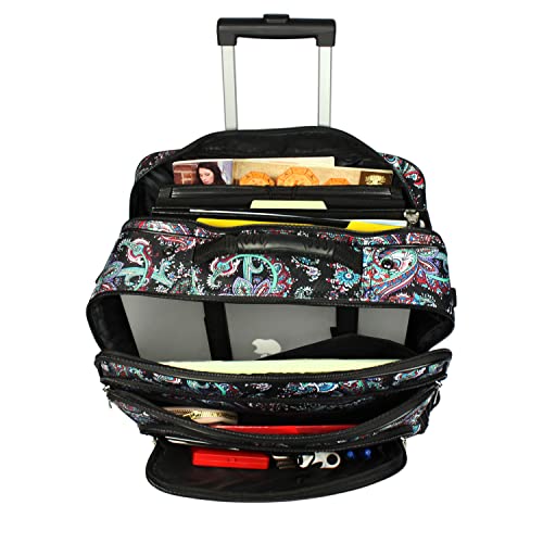 Women's Fashion Print Rolling 17" Laptop Case A380439