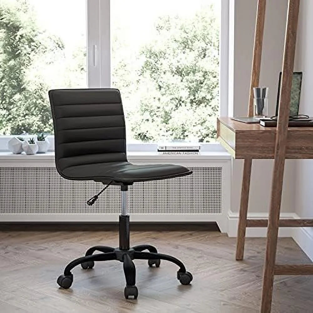 White Ribbed Swivel Office Chair G936015