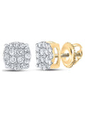 10kt Yellow Gold Mens Diamond Cluster Earrings 1/4 Cttw Z214996
