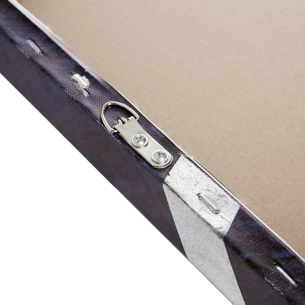 Navy Gel Coated and Silver Foil Canvas H417