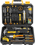 100 Piece Home Repair Tool Set with Plastic Tool Box Storage J352987