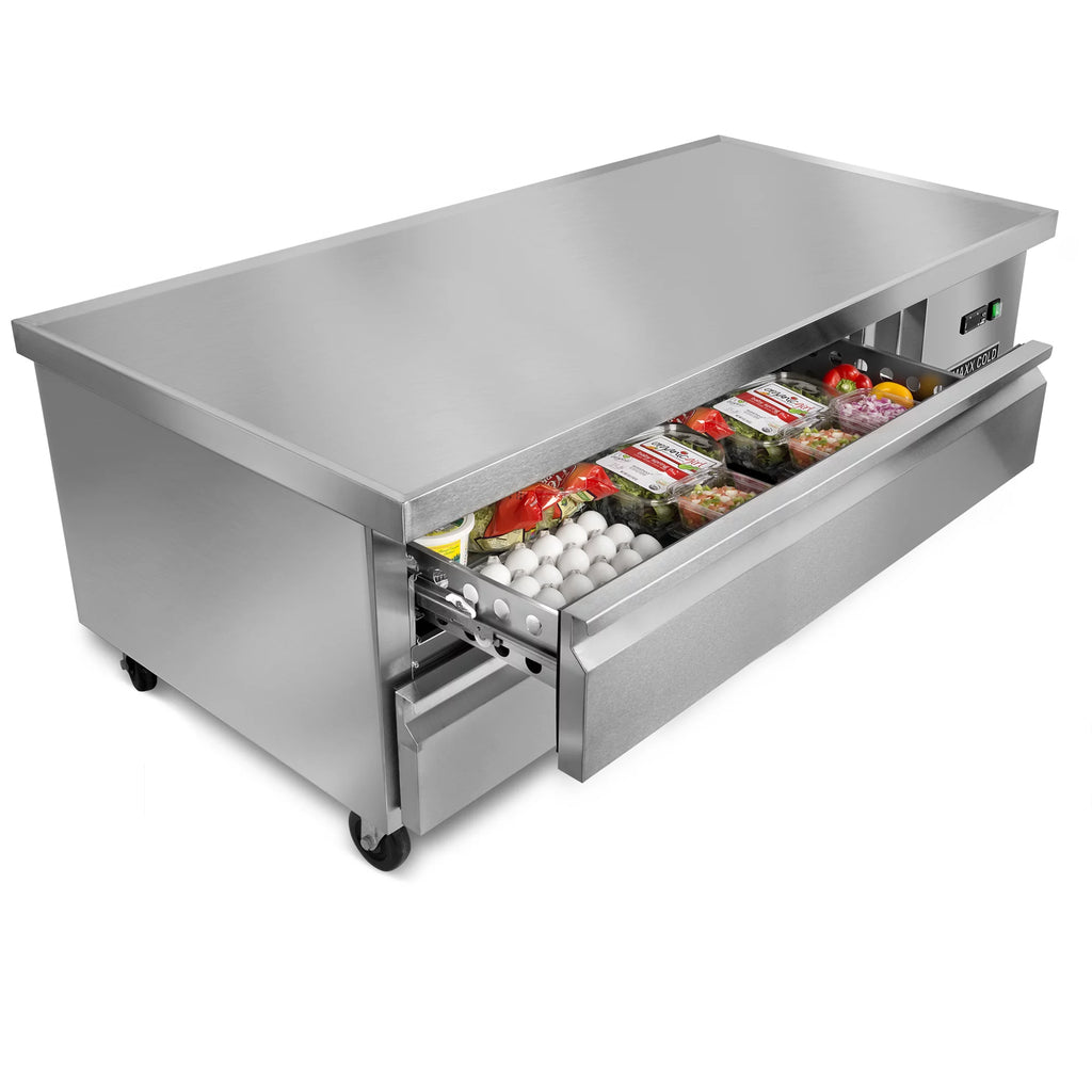 Two-Drawer Refrigerated Chef Base, 62"W, 8.8 cu. ft., Stainless Steel N60911