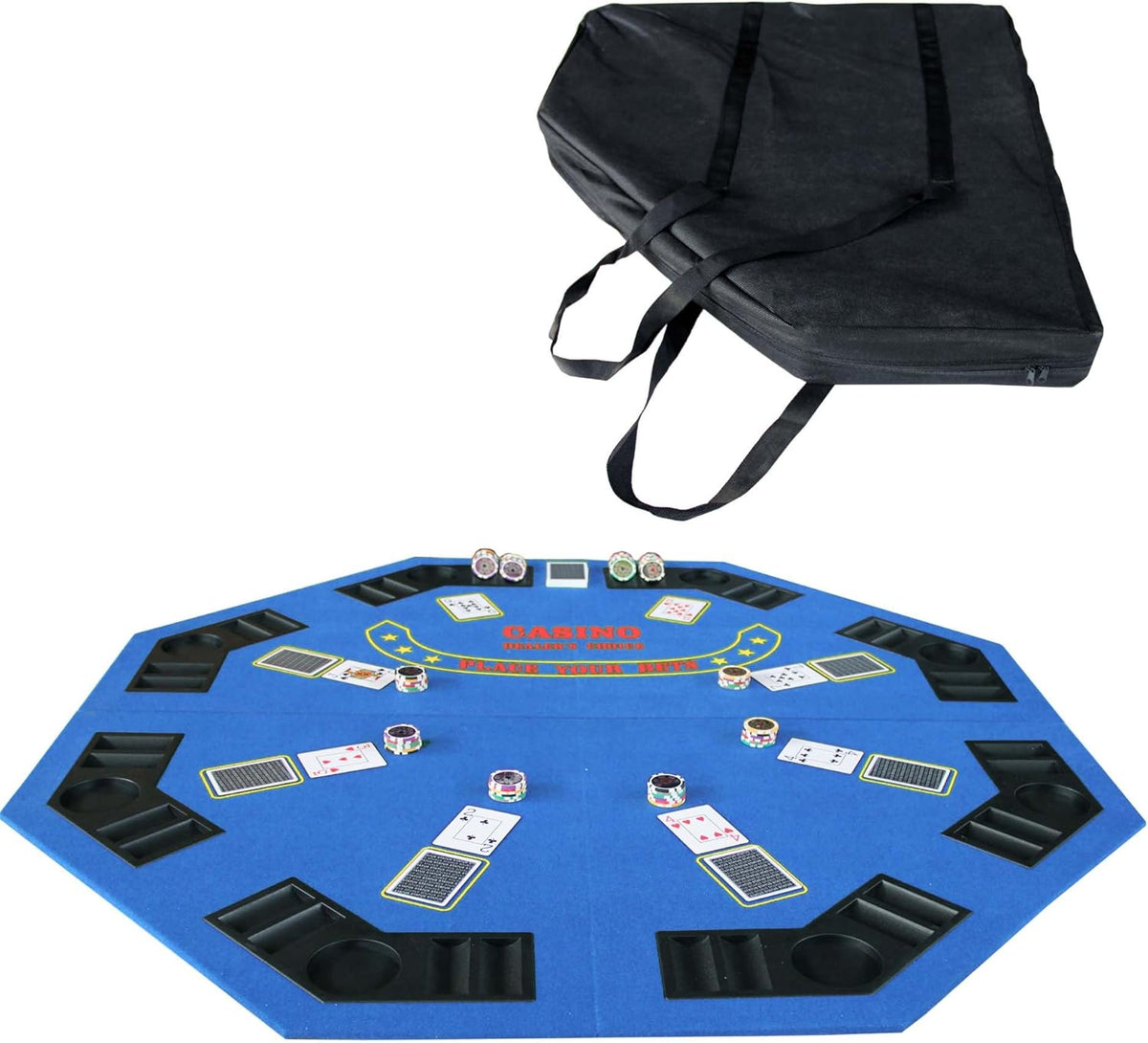 Folding Octagon Poker Table Top with Carrying Bag X20227