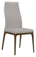 Light Gray Leather Dining Chair with Walnut Wood Legs Q225268