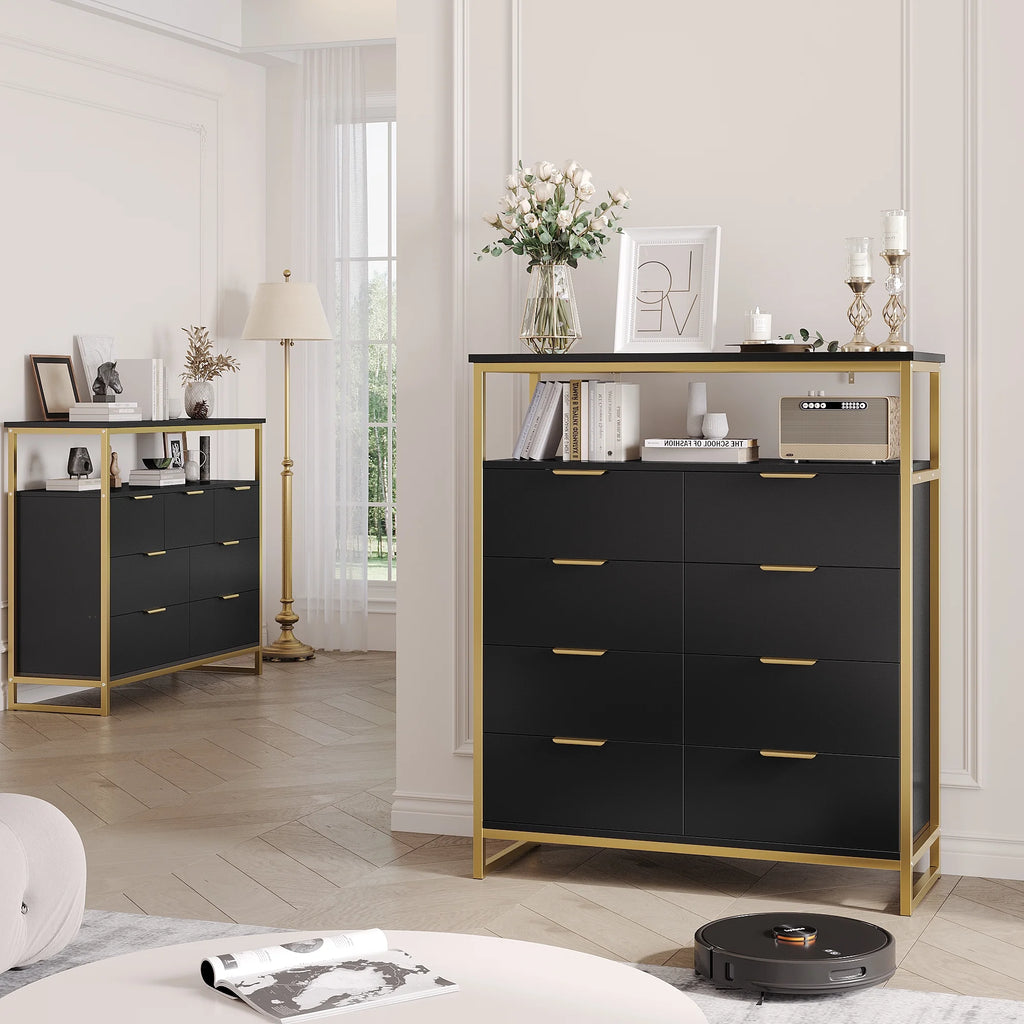 White 8 Drawer Wood Dresser S838549