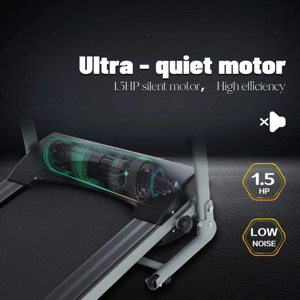 Folding Portable Treadmill with Phone Holder Black E255208