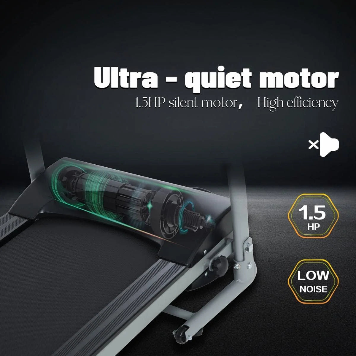 Folding Portable Treadmill with Phone Holder Black E255208