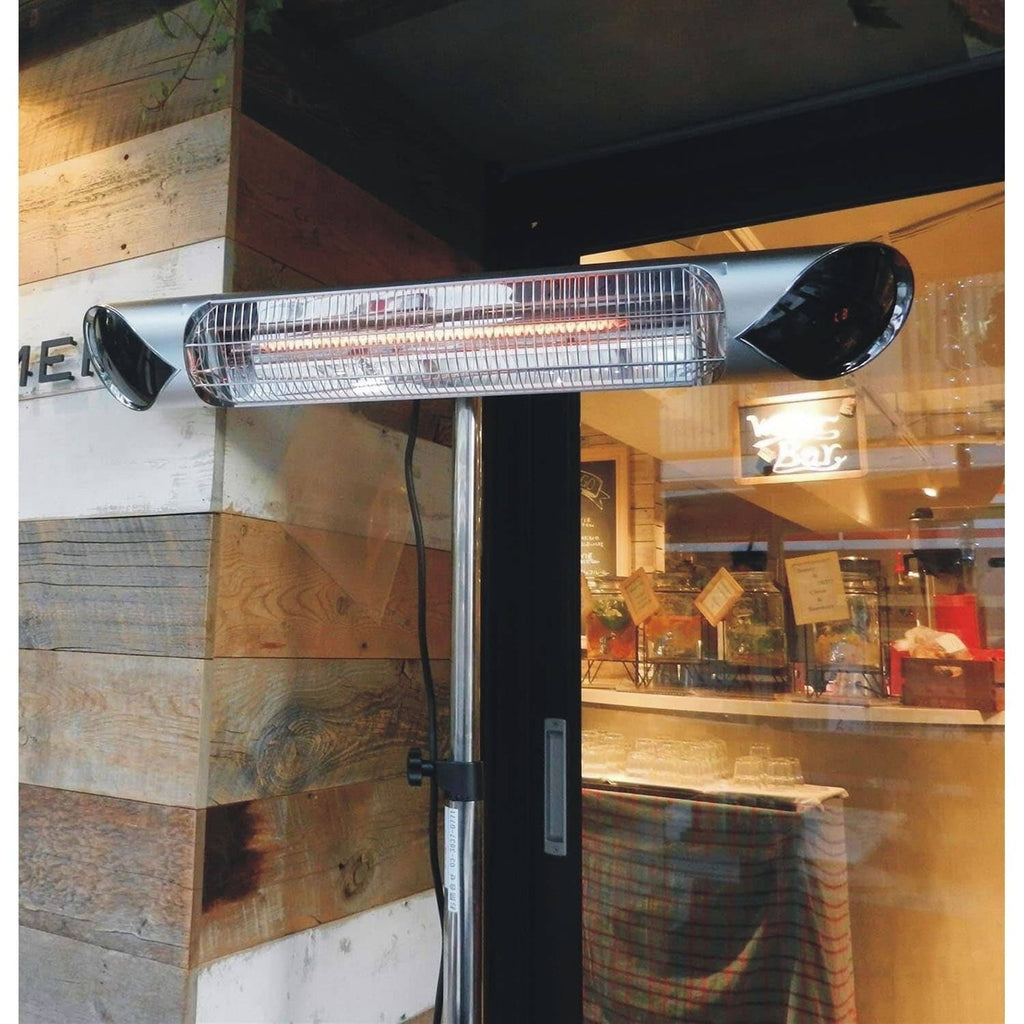 Silver Electric Carbon Infrared Heat Lamp with Remote Control R830475