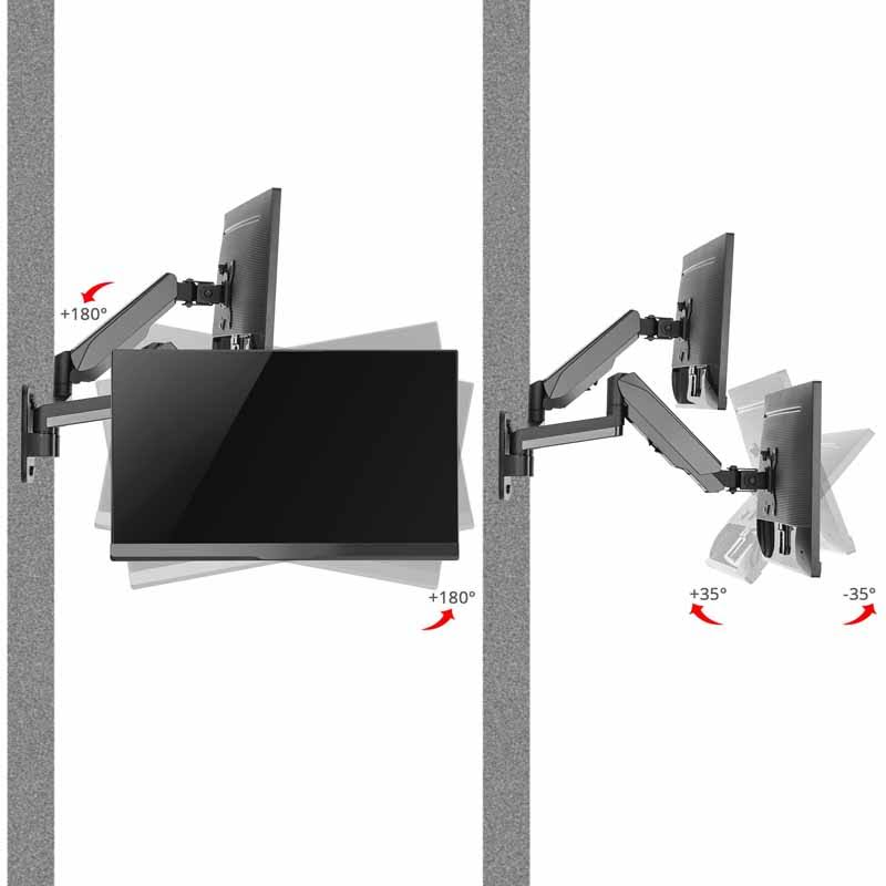 Dual Monitor Wall Mount Bracket for 2 LCD Displays W997