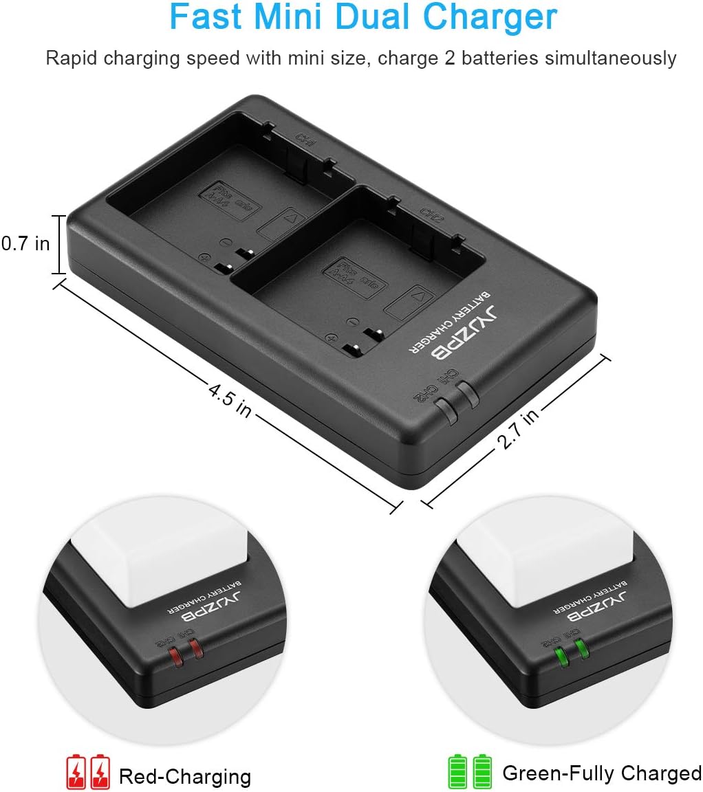 2 Pack 3.85V 4800mAh Replacement Batteries with Dual Battery Charger Q57904