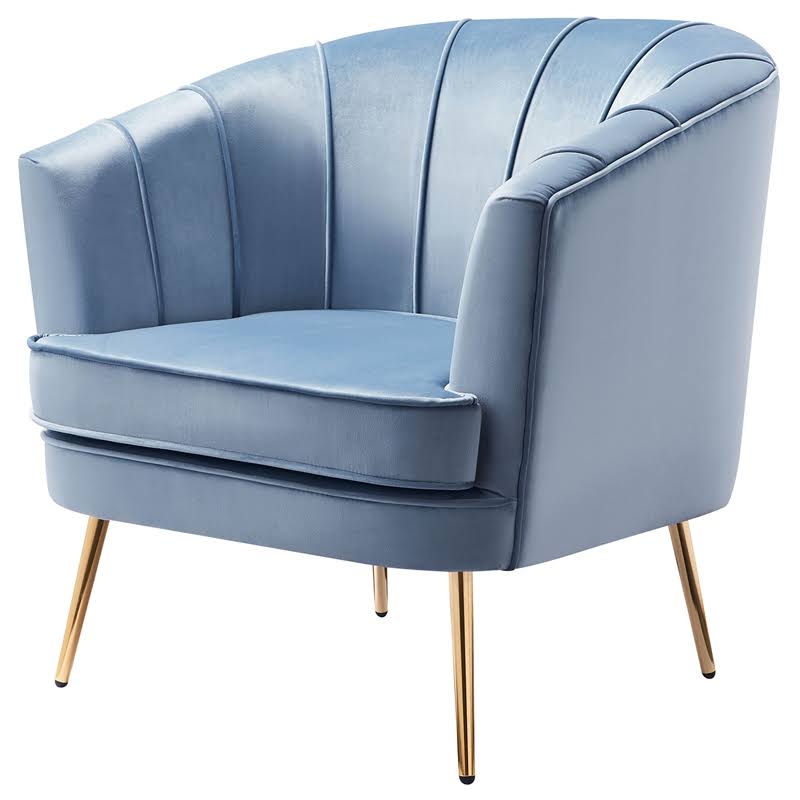 Aqua Gray Velvet Accent Chair R57239