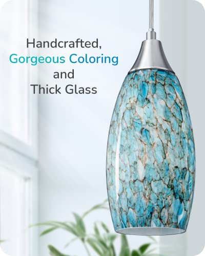 Glass Plug in Pendant Light with Handcrafted Art Glass Shade N253347