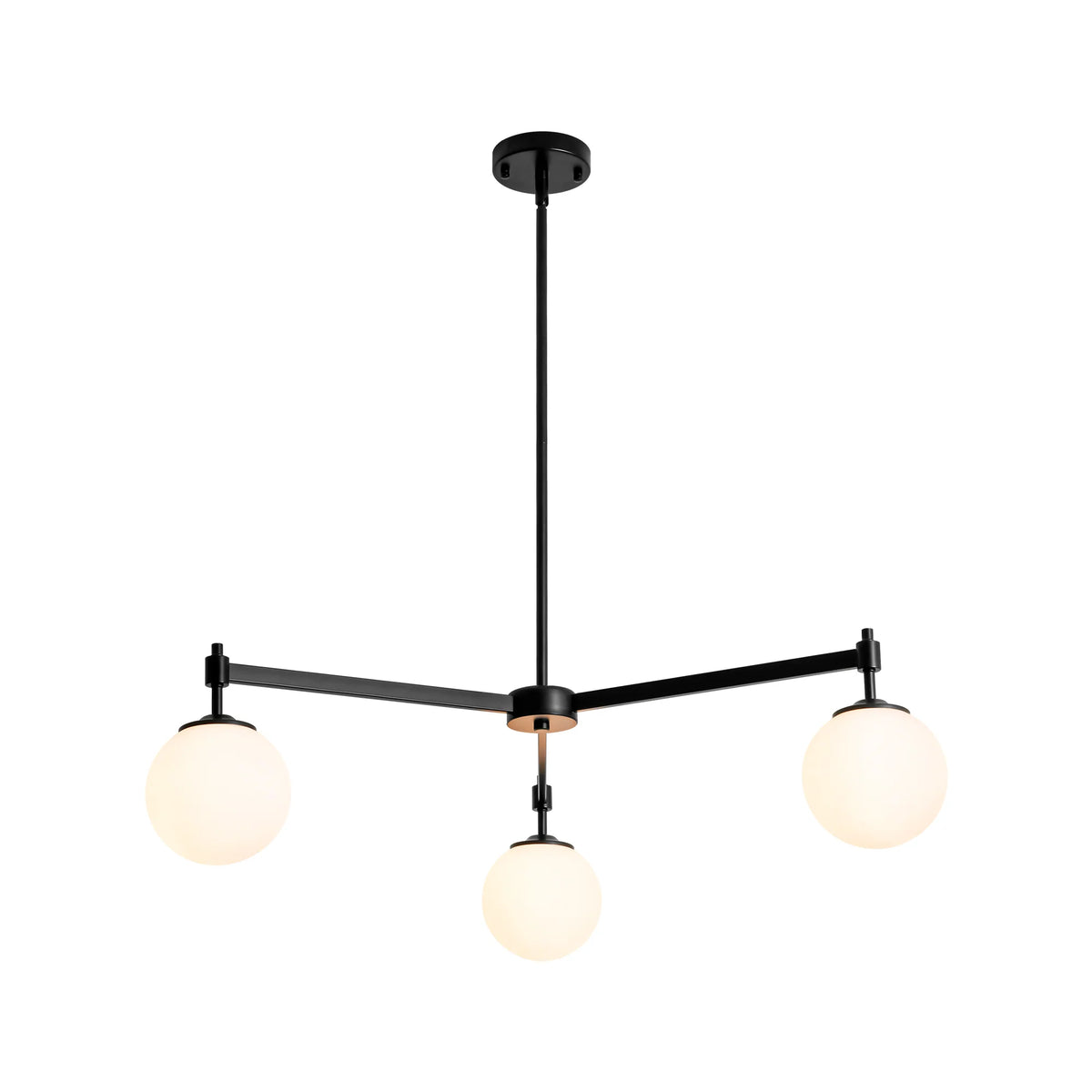 3-Light Dimmable Glass Globe Chandelier J6165