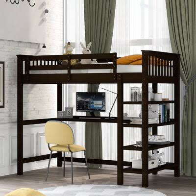 Twin Loft Bed with Bookcase N268