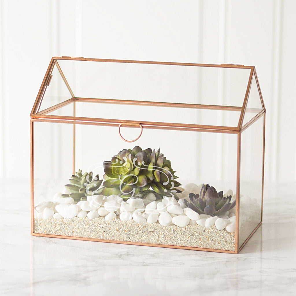 Personalized Glass Terrarium Gift Card Holder U9216