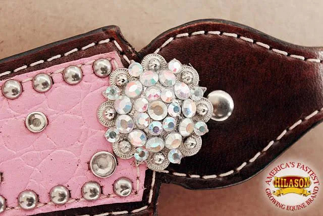 American Leather Pink Western Horse One Ear Headstall Bridle E53478