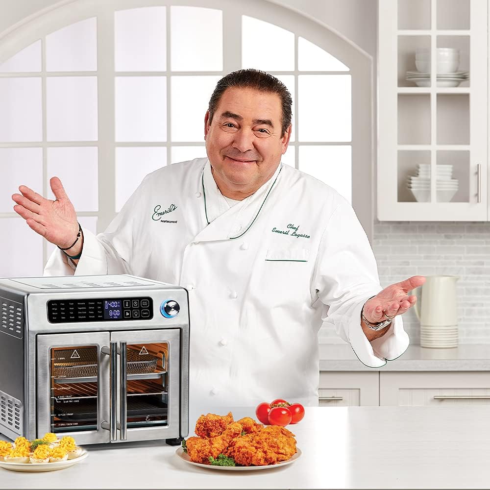 26 QT Extra Large Air Fryer Convection Toaster Oven with French Doors Stainless Steel V6371