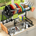 Over The Sink Dish Drying Rack Adjustable Height Length 2 Tier Large Dish Drainer T147687
